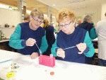 People of all ages are involved with MicroBlitz: at this workshop for seniors, participants learned how to do DNA extraction. Credit: Sharlene Boey